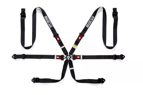 [PN: 04834HPDNR] Sparco Belt PD 6 Point 2in, Black Harness