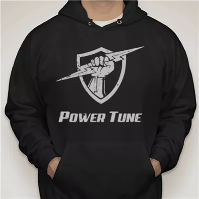 PWRTUNE Black Pullover Hoodie Sweatshirt