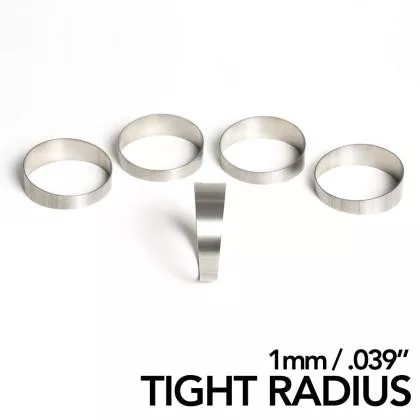 Ticon 2” Pie Cut 5 Pack (45°total): 1.5D / 3” CLR, 1mm/.039”