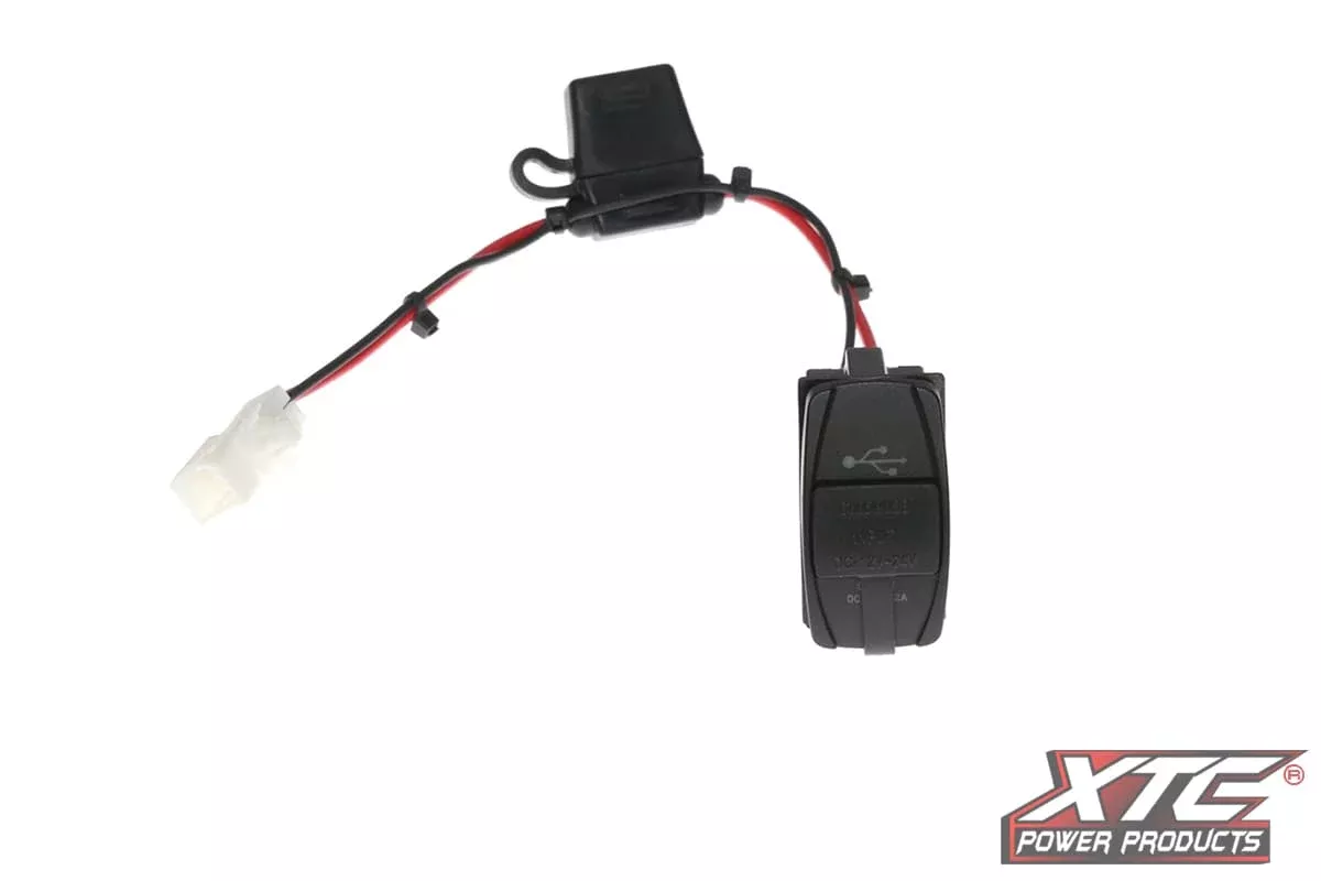 XTC Can-Am Plug & Play 5V 4.2A Dual USB Power Port w/Amber LED, USB Cover & Harness